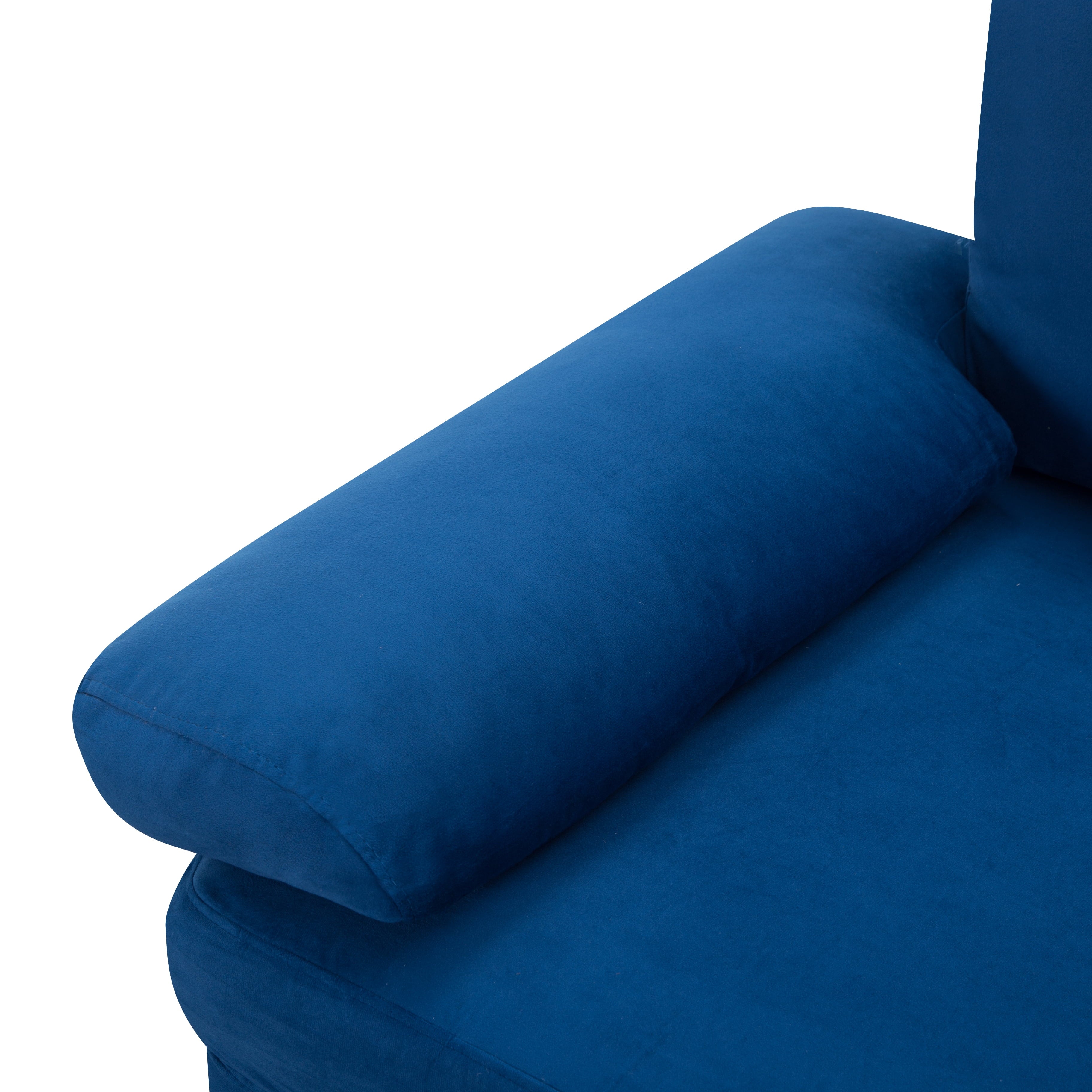 Gewnee Modern Sectional Sofa,L-shaped sofa with Movable Ottoman,Velvet Deep-Set sofa,Suitable for Living Rooms and Apartments(Navy Blue)