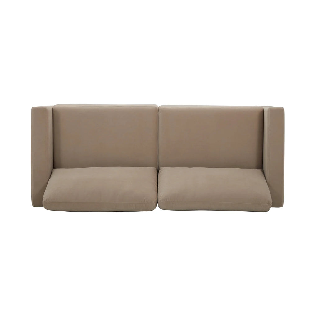 Better Homes & Gardens Springwood Wood Frame 83.46" Couch, Beige Velvet