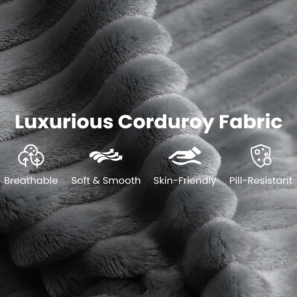 104" Cloud Sectional Couch with L-Shape Chaise, Modern Modular Sofa with Deep Seat, Upholstered Couches with Back Cushion for Living Room Bedroom, No Assembly Required, Black Grey (Corduroy Fabric)