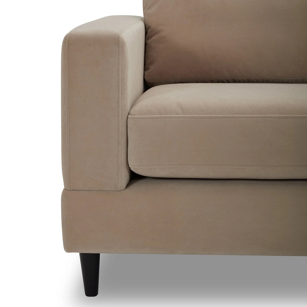 Better Homes & Gardens Springwood Wood Frame 83.46" Couch, Beige Velvet