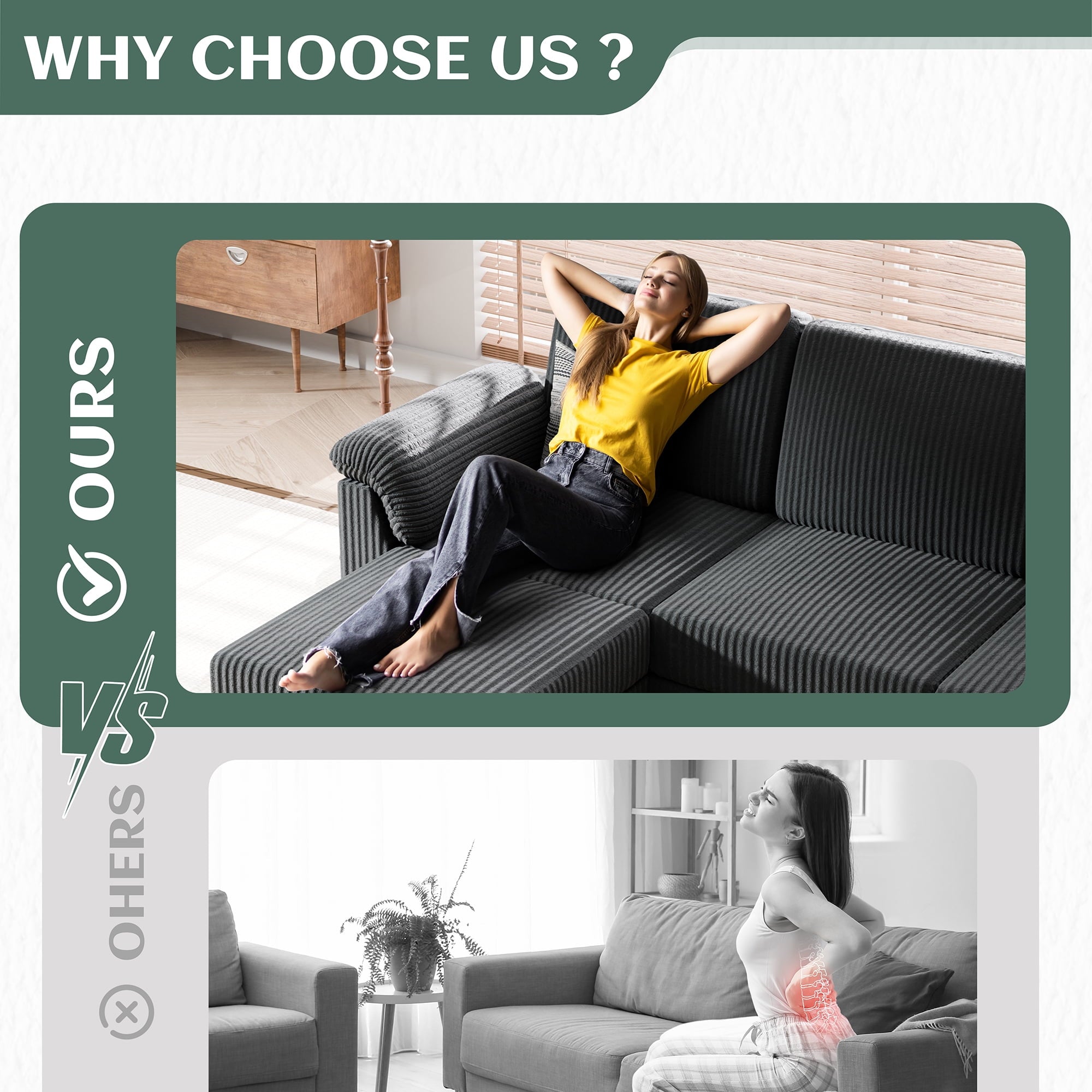 Sobaniilo 79.1" Sectional Sofa with Movable Storage Ottoman, L-Shaped Convertible Sofa Couch for Small Living Room, Dark Gray