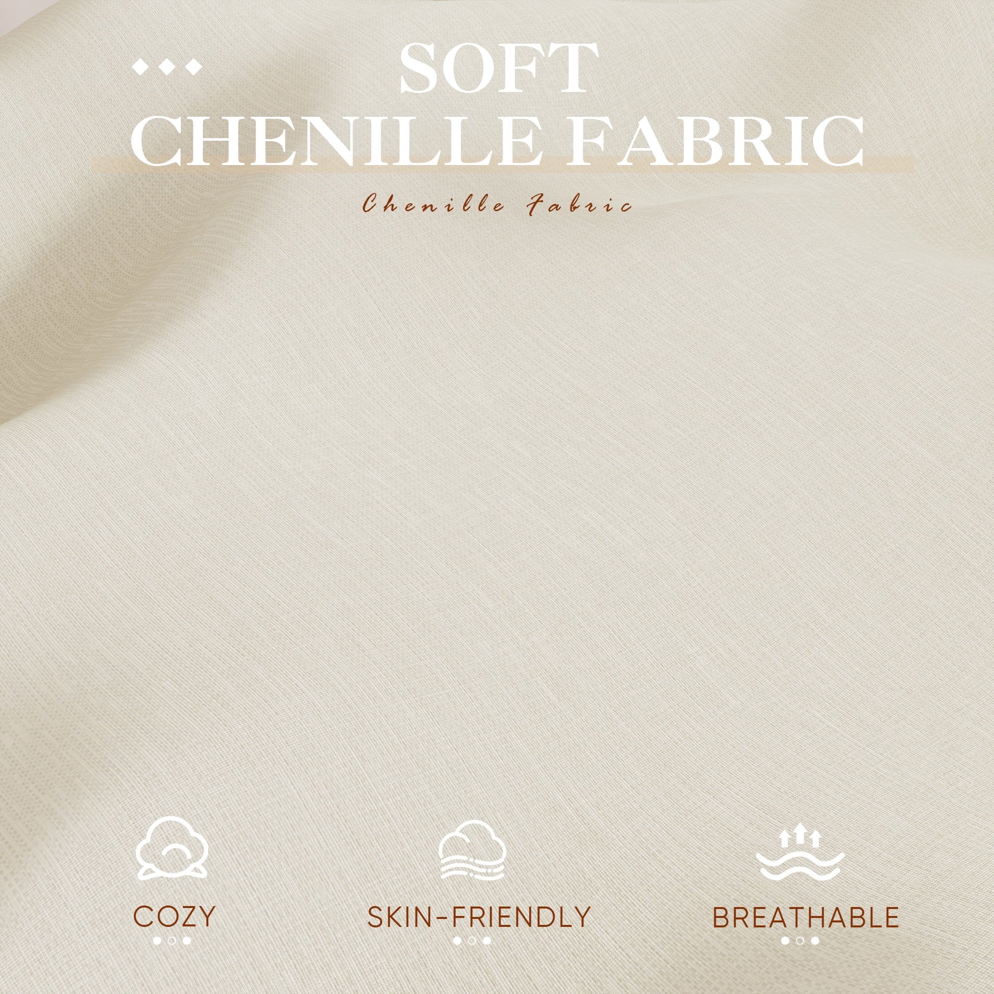 Muumblus Sectional Sofa Cloud Couch with Reversible Ottoman, L-Shaped Chenille Sofa for Living Rooms, Beige