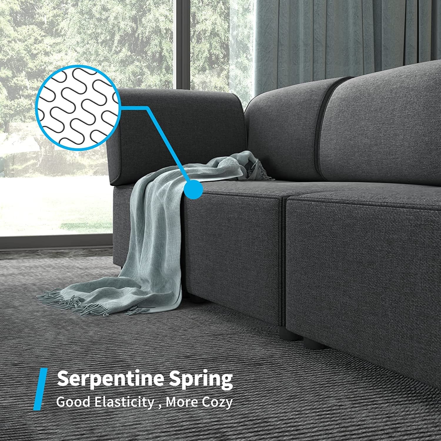 Mjkone Sectional Couch/Futon Sofa Bed, Variable Modular Oversized Couch, U/L Shaped Couch and Queen Sleeper Sofa, Convertible Sofa Set for Living Room, Furniture for Living Room