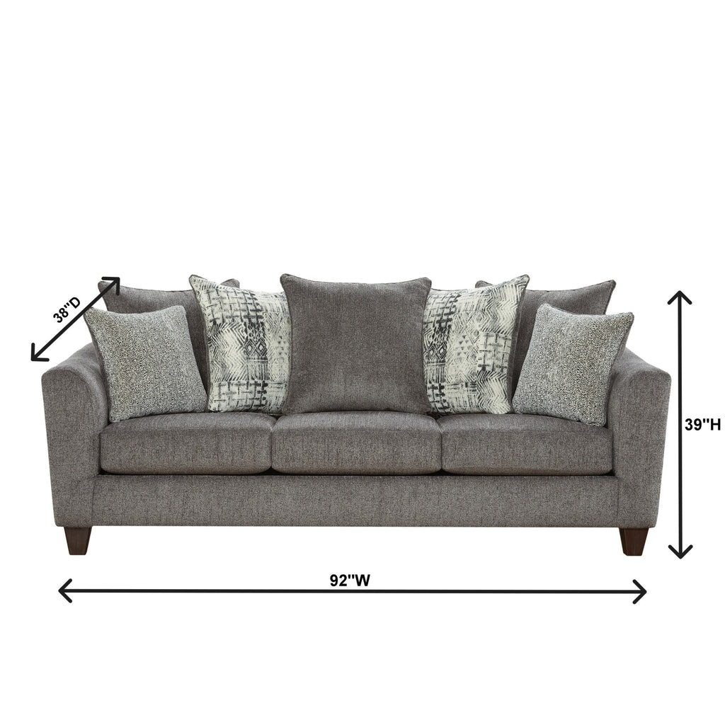 Roundhill Furniture Contemporary Polyester Sofa Living Room Set, Tori Slate