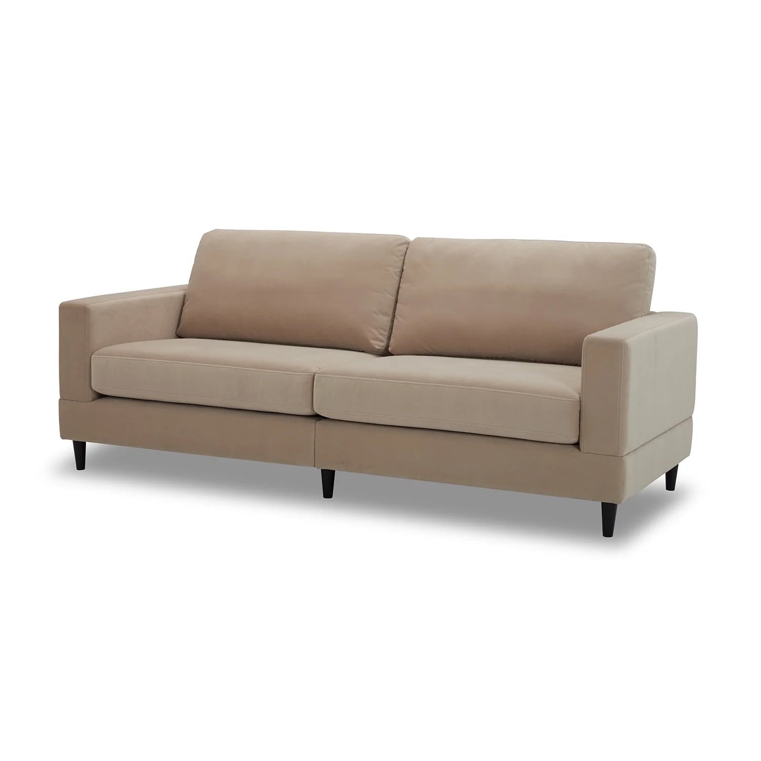 Better Homes & Gardens Springwood Wood Frame 83.46" Couch, Beige Velvet