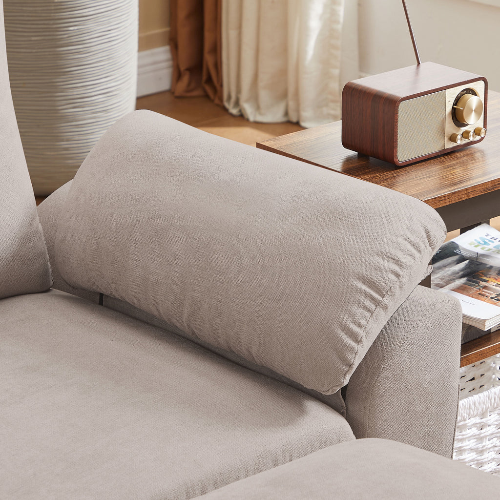 Jarenie 80" Convertible Sectional Sofa, Small L Shaped 3 Seat Couch with Reversible Storage Chaise, Modern Polyester Fabric Sofa Couches for Living Room, Apartment and Small Space, Beige