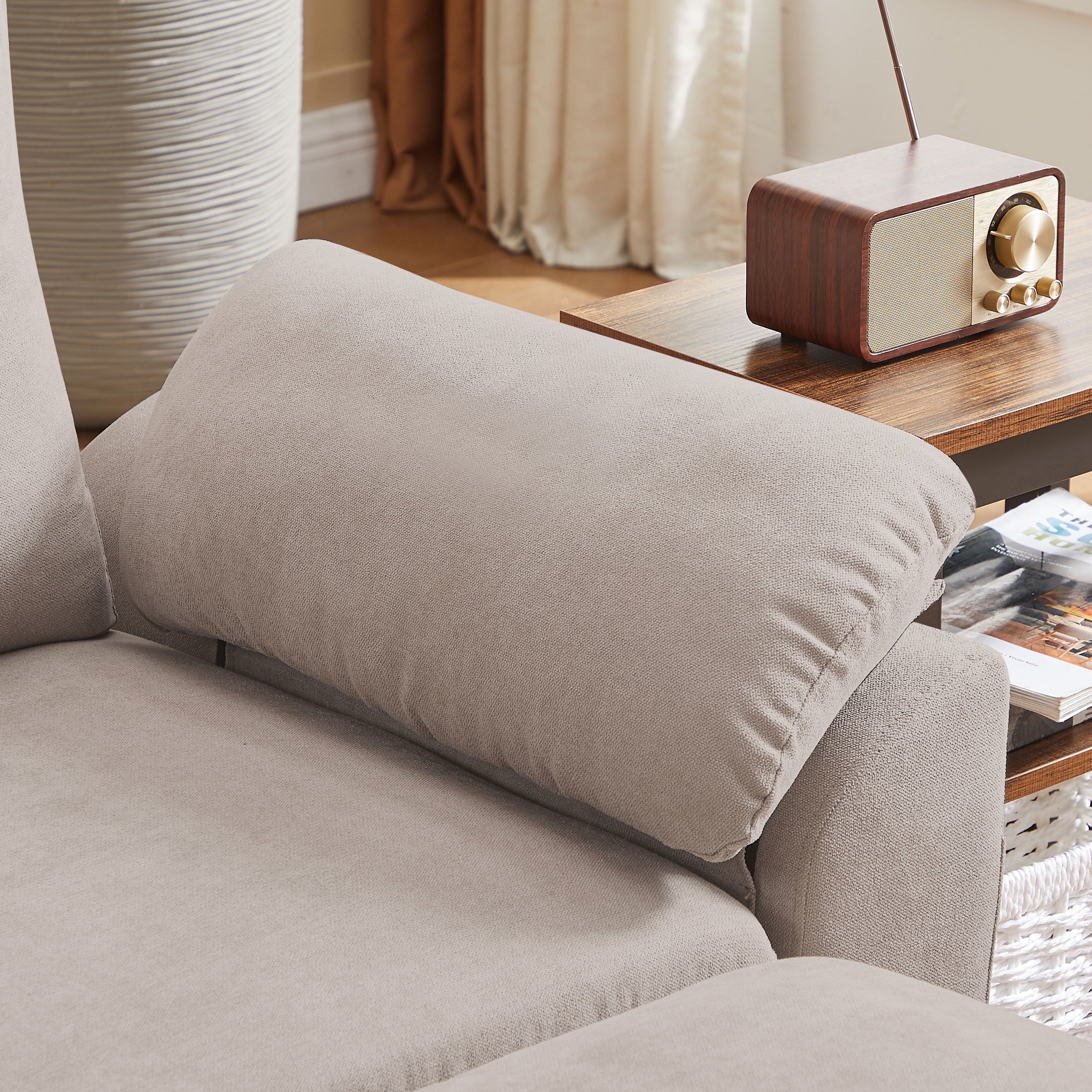 Jarenie 80" Convertible Sectional Sofa, Small L Shaped 3 Seat Couch with Reversible Storage Chaise, Modern Polyester Fabric Sofa Couches for Living Room, Apartment and Small Space, Beige