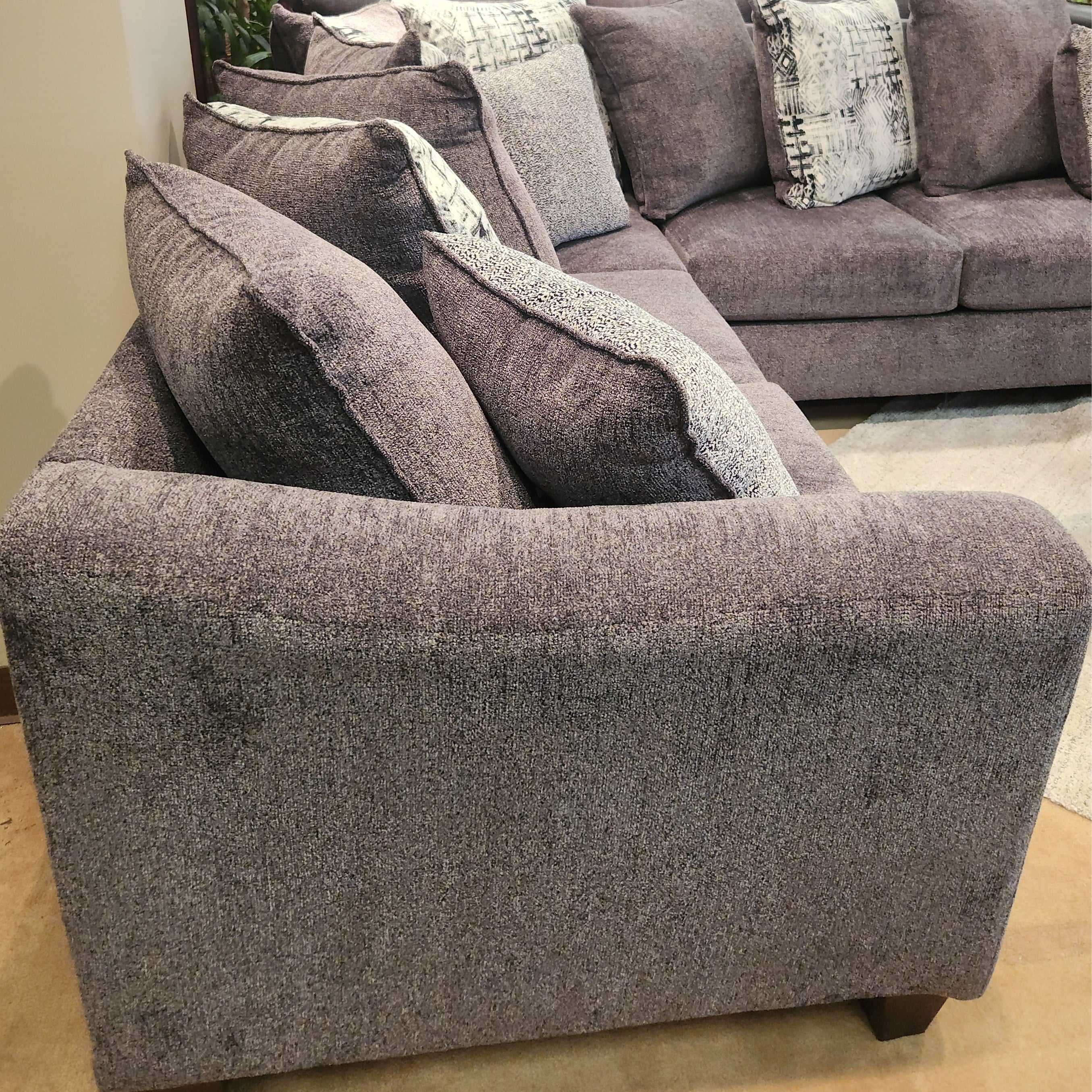 Roundhill Furniture Contemporary Polyester Sofa Living Room Set, Tori Slate