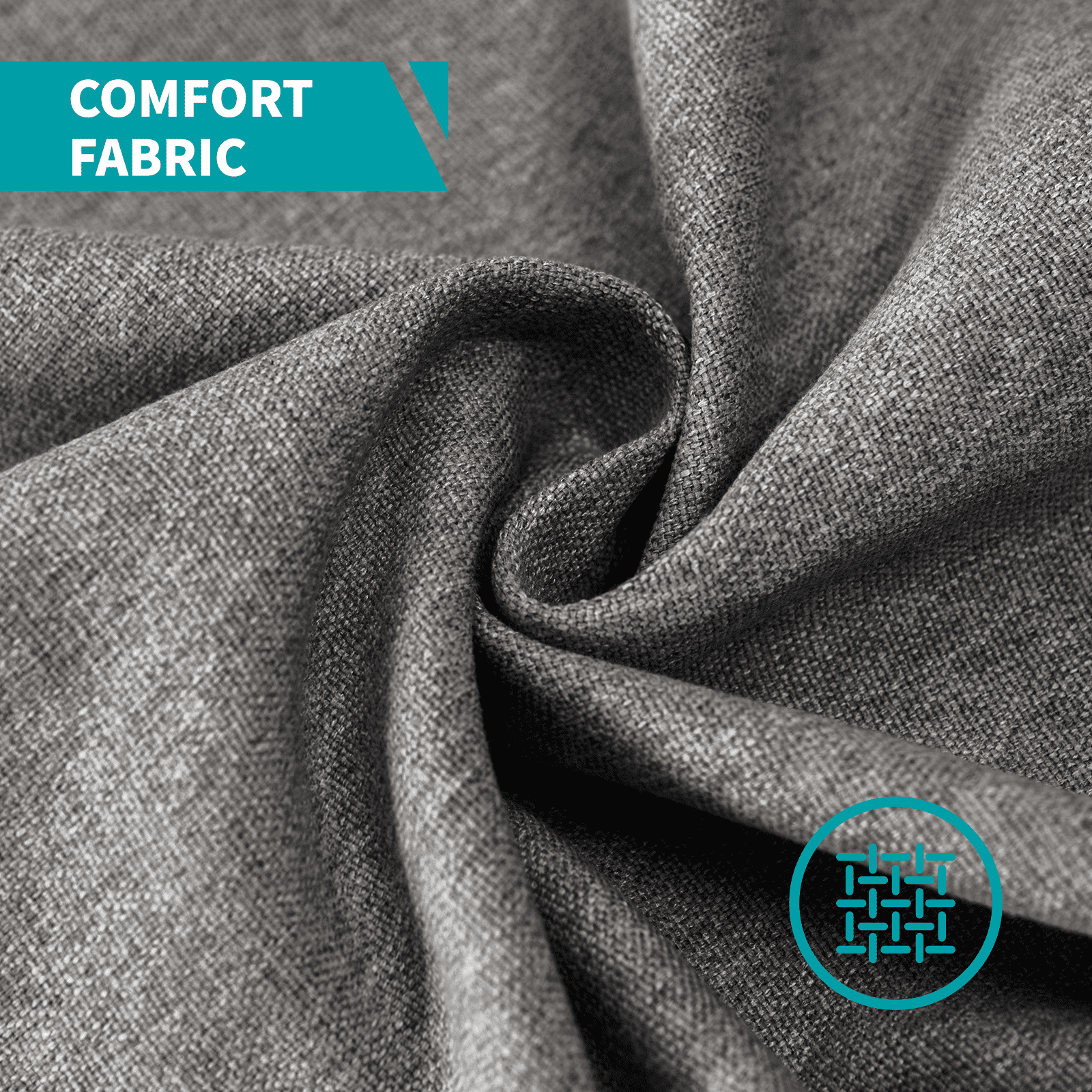 MUZZ Living Room Furniture Sets with 5.9"Upholstered Cushion, 3-Seater Sofa Couch, Loveseat and Single Sofa Chair, Sofa Set for Living Room(Dark Grey)