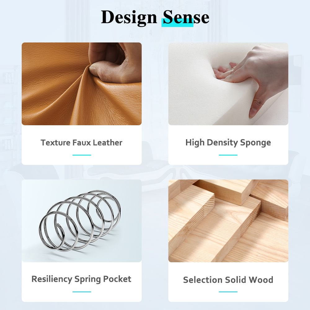 US Pride Furniture Black & White Cosmo Modern Faux Leather 3 Piece Set