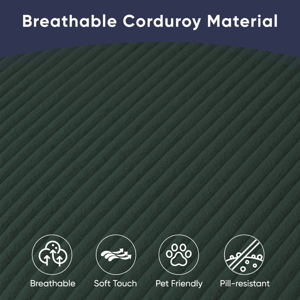 ZAFLY 3PCS Sectional Couch Set, Living Room Furniture Sofa Sets, Include Sofa, Loveseat & Chair - Green