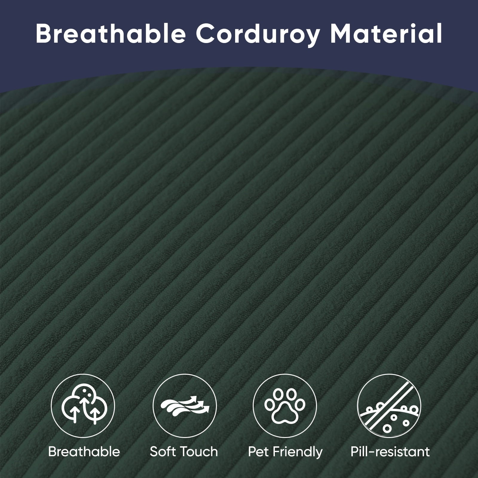 ZAFLY 3PCS Sectional Couch Set, Living Room Furniture Sofa Sets, Include Sofa, Loveseat & Chair - Green