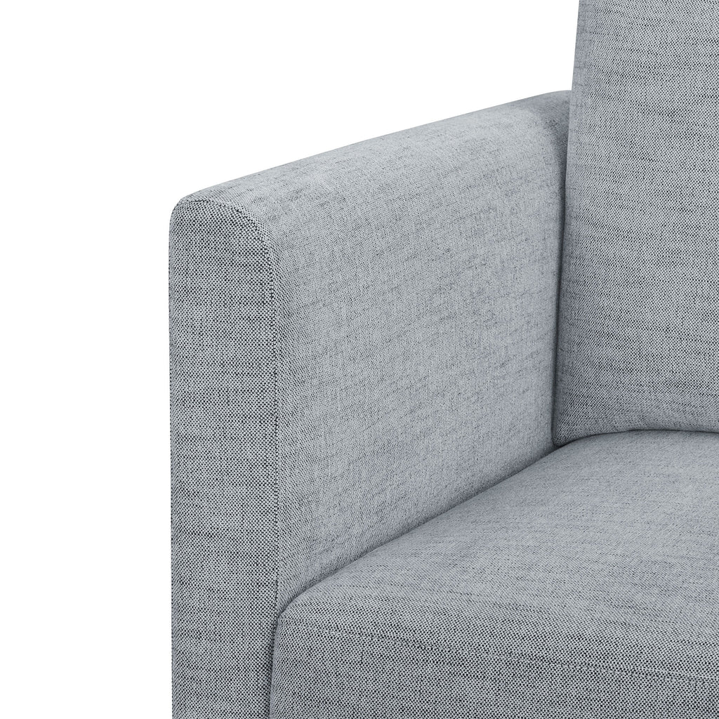 Beautiful Drew Modular Sectional Sofa with Ottoman by Drew Barrymore, Gray Fabric