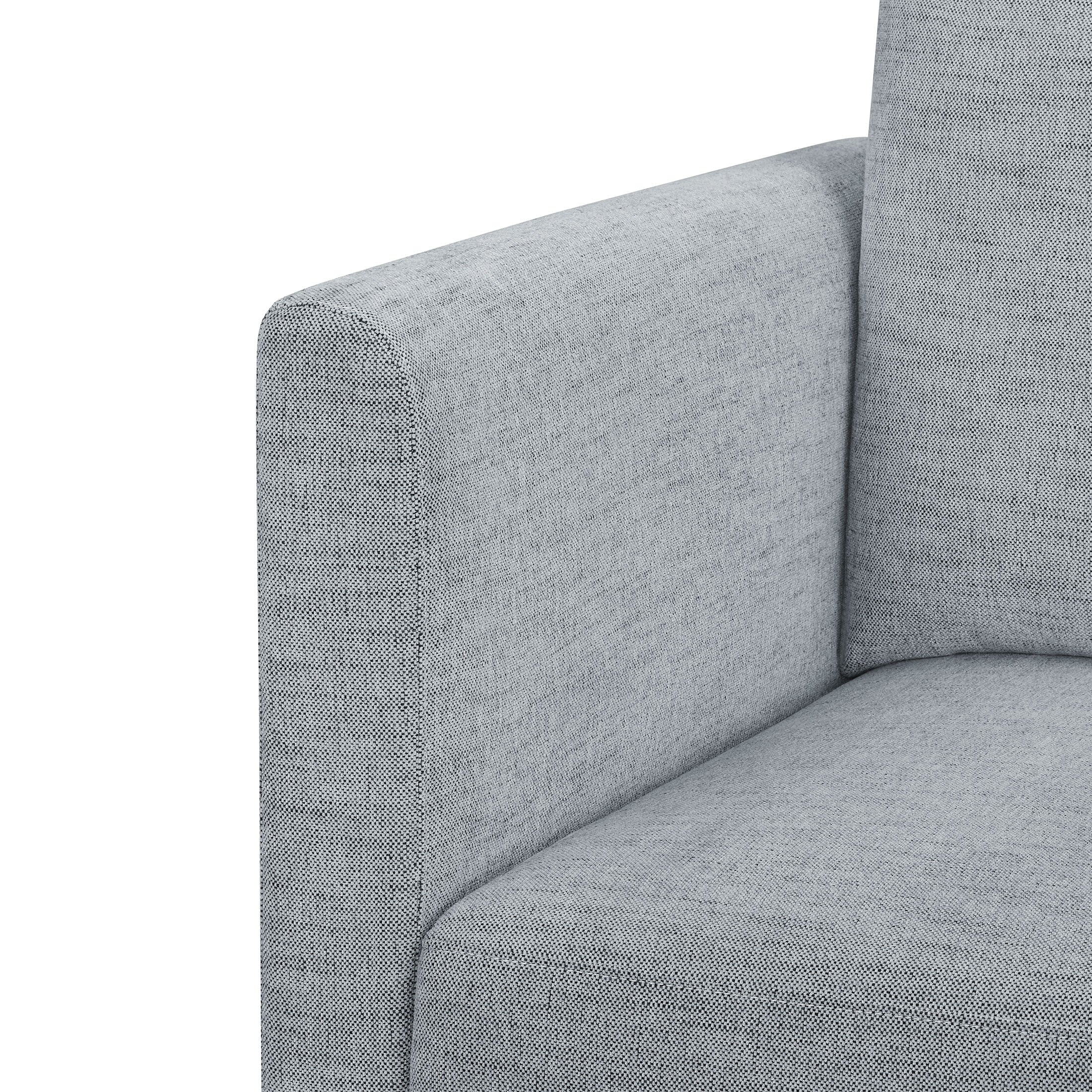 Beautiful Drew Modular Sectional Sofa with Ottoman by Drew Barrymore, Gray Fabric