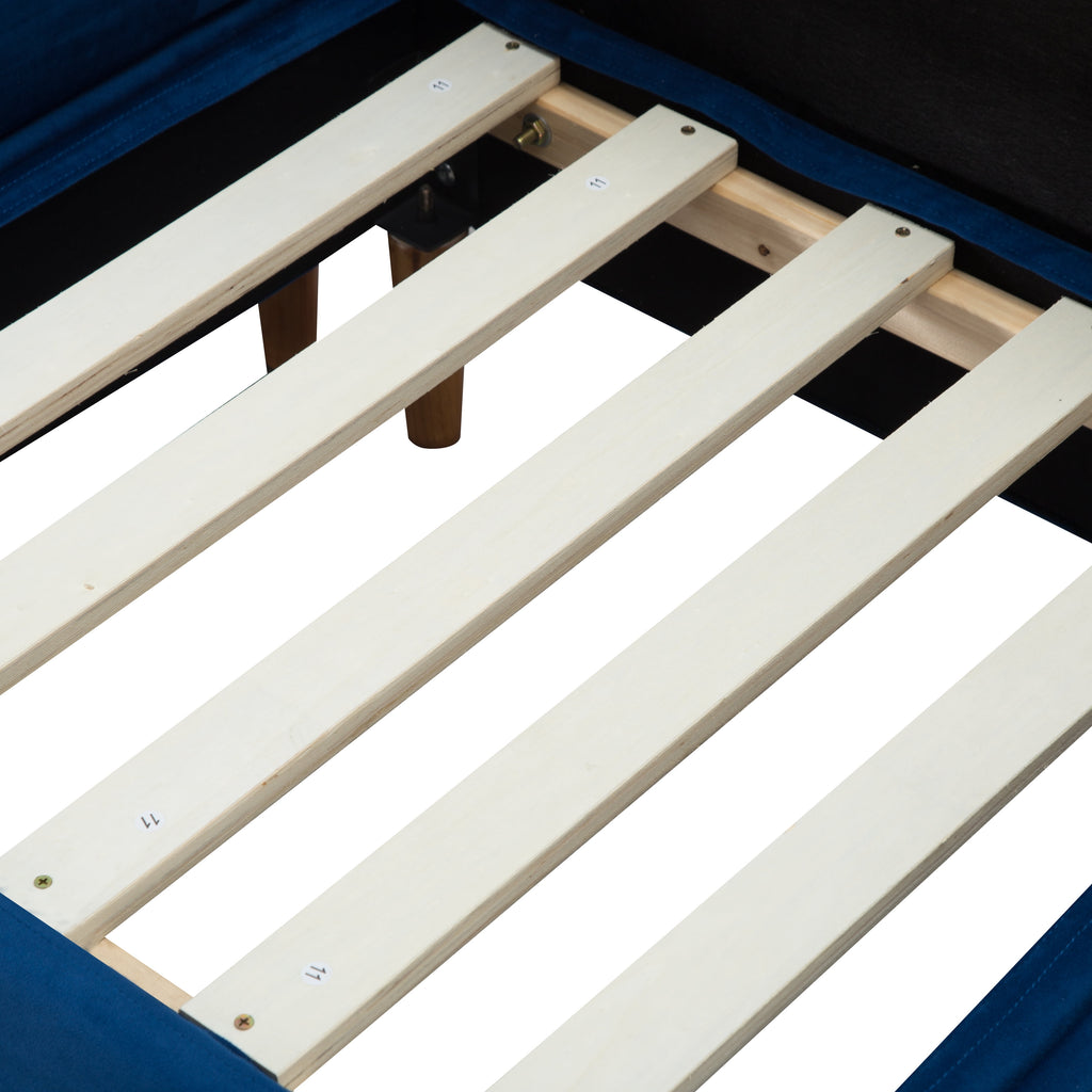 Gewnee Modern Sectional Sofa,L-shaped sofa with Movable Ottoman,Velvet Deep-Set sofa,Suitable for Living Rooms and Apartments(Navy Blue)