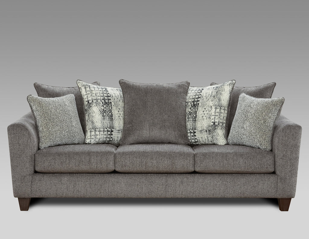 Roundhill Furniture Contemporary Polyester Sofa Living Room Set, Tori Slate