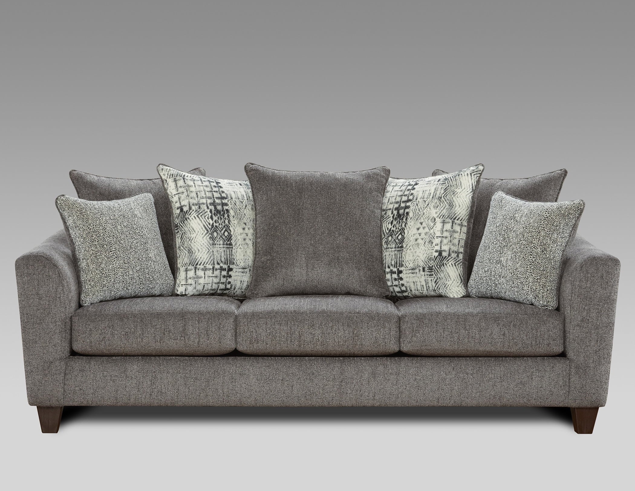 Roundhill Furniture Contemporary Polyester Sofa Living Room Set, Tori Slate