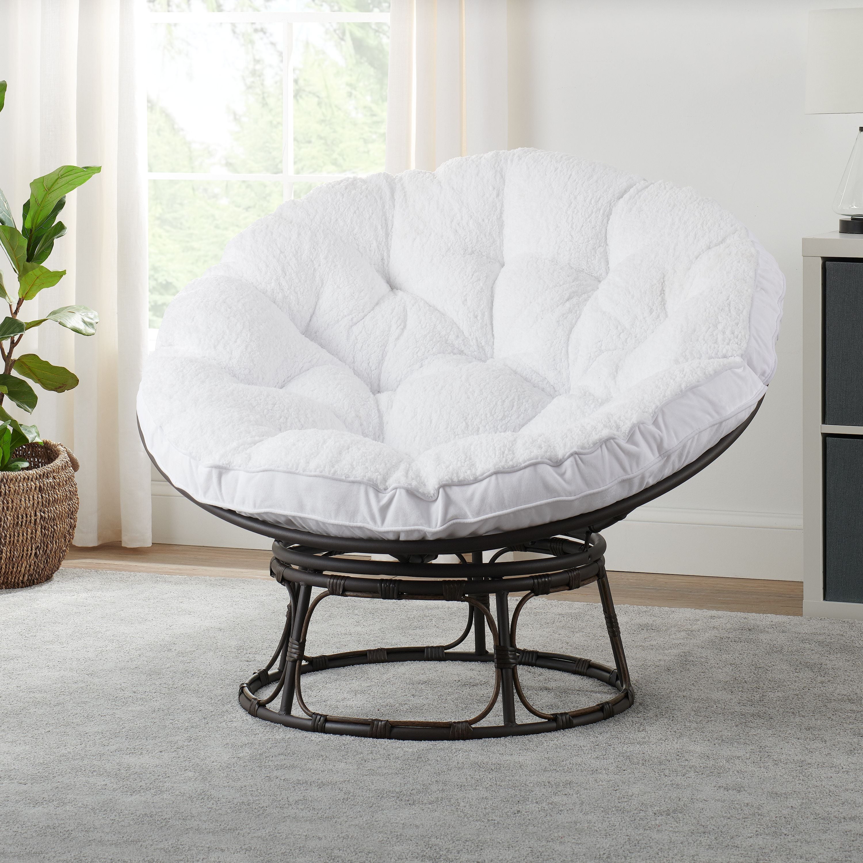 Better Homes & Gardens Papasan Accent Chair, Gray Linen