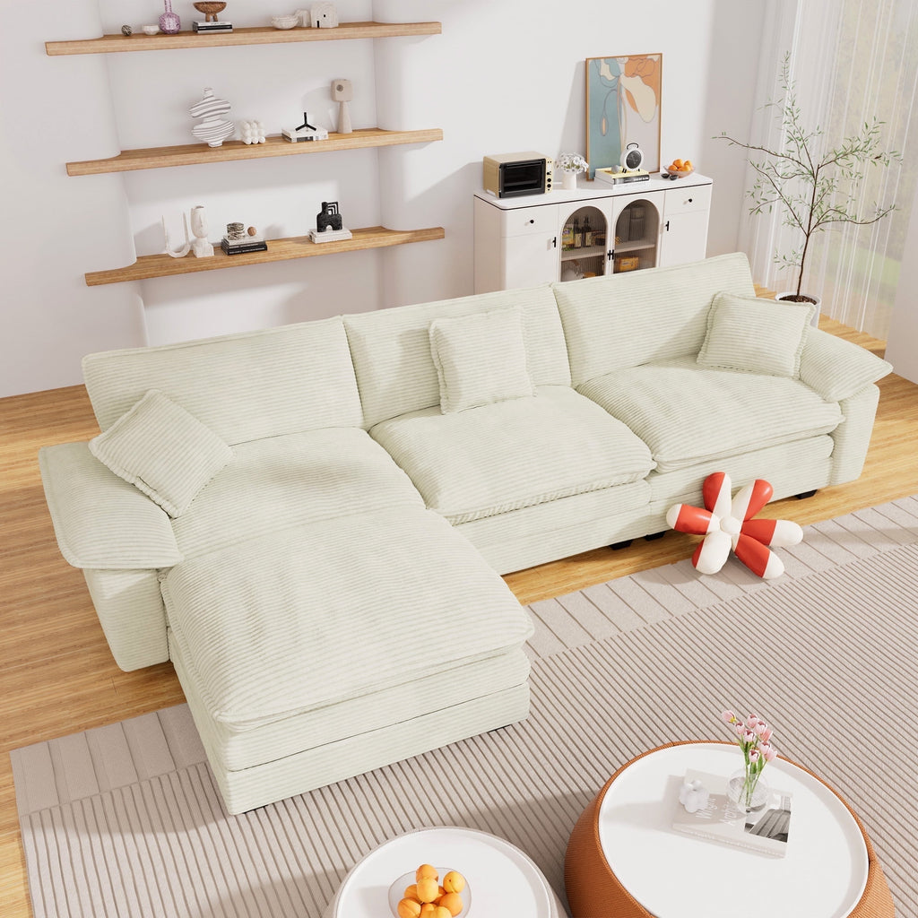 Muumblus 80.5" Corduroy Loveseat Sofa, Oversized Upholstered 2-Seater Plush Cloud Couch for Living Room/Apt, Black