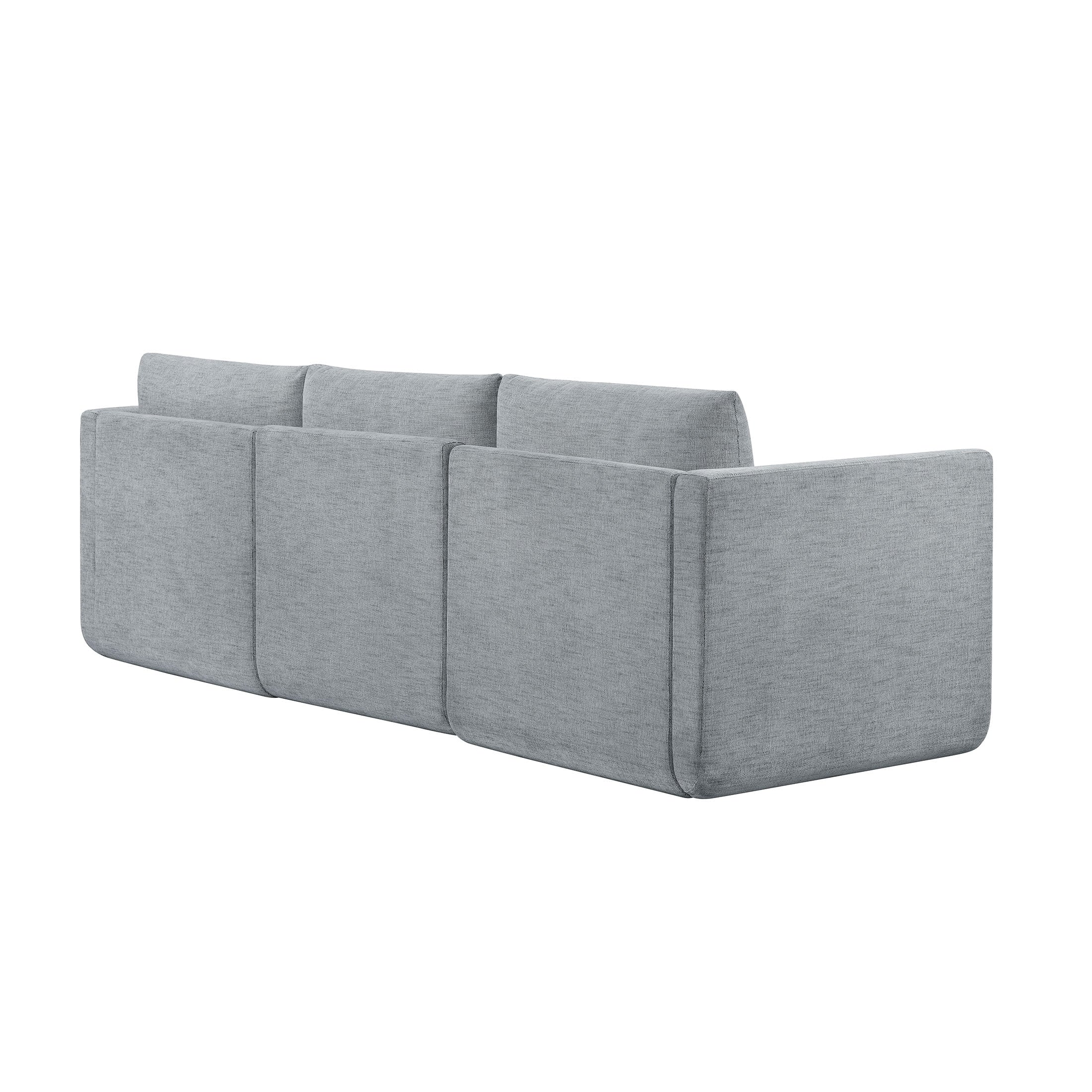 Beautiful Drew Modular Sectional Sofa with Ottoman by Drew Barrymore, Gray Fabric