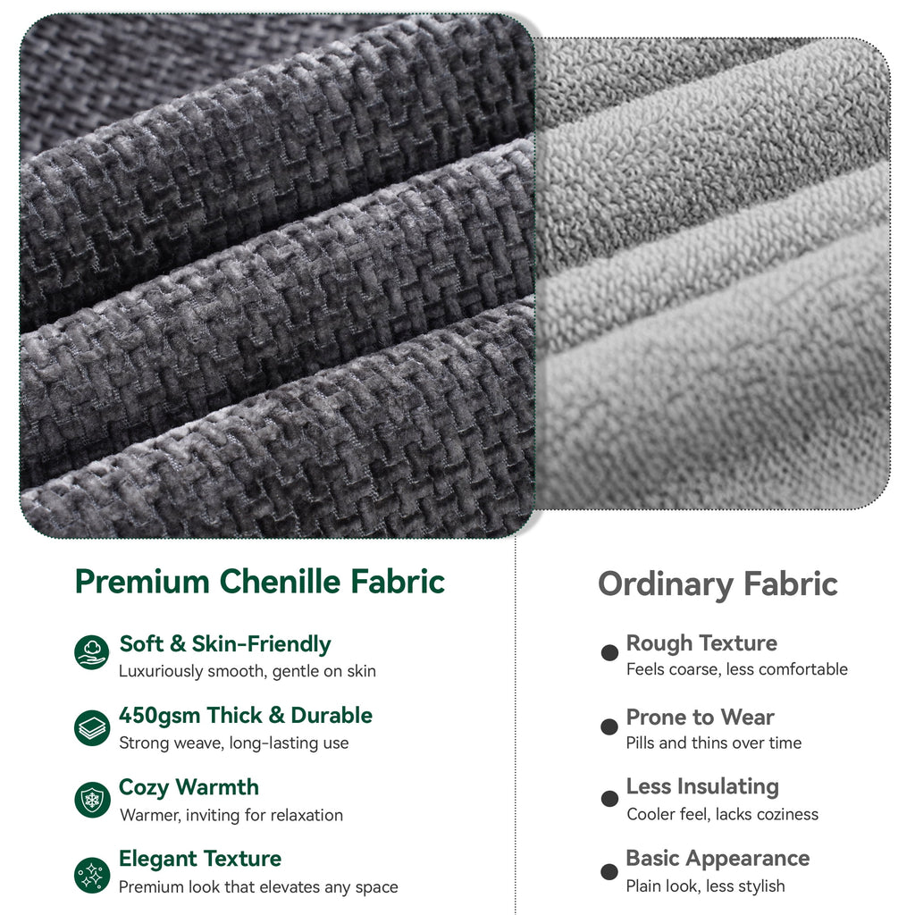 Behost 130" Oversized Modular Sectional Sofa for Living Room Furniture, Chenille Cloud Couch with Ottomans, Dark Gray