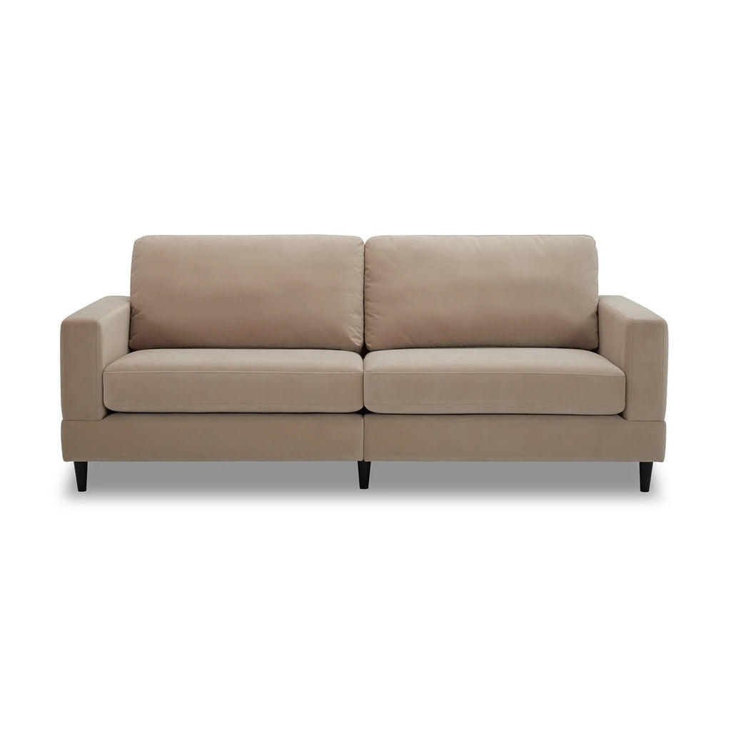 Better Homes & Gardens Springwood Wood Frame 83.46" Couch, Beige Velvet