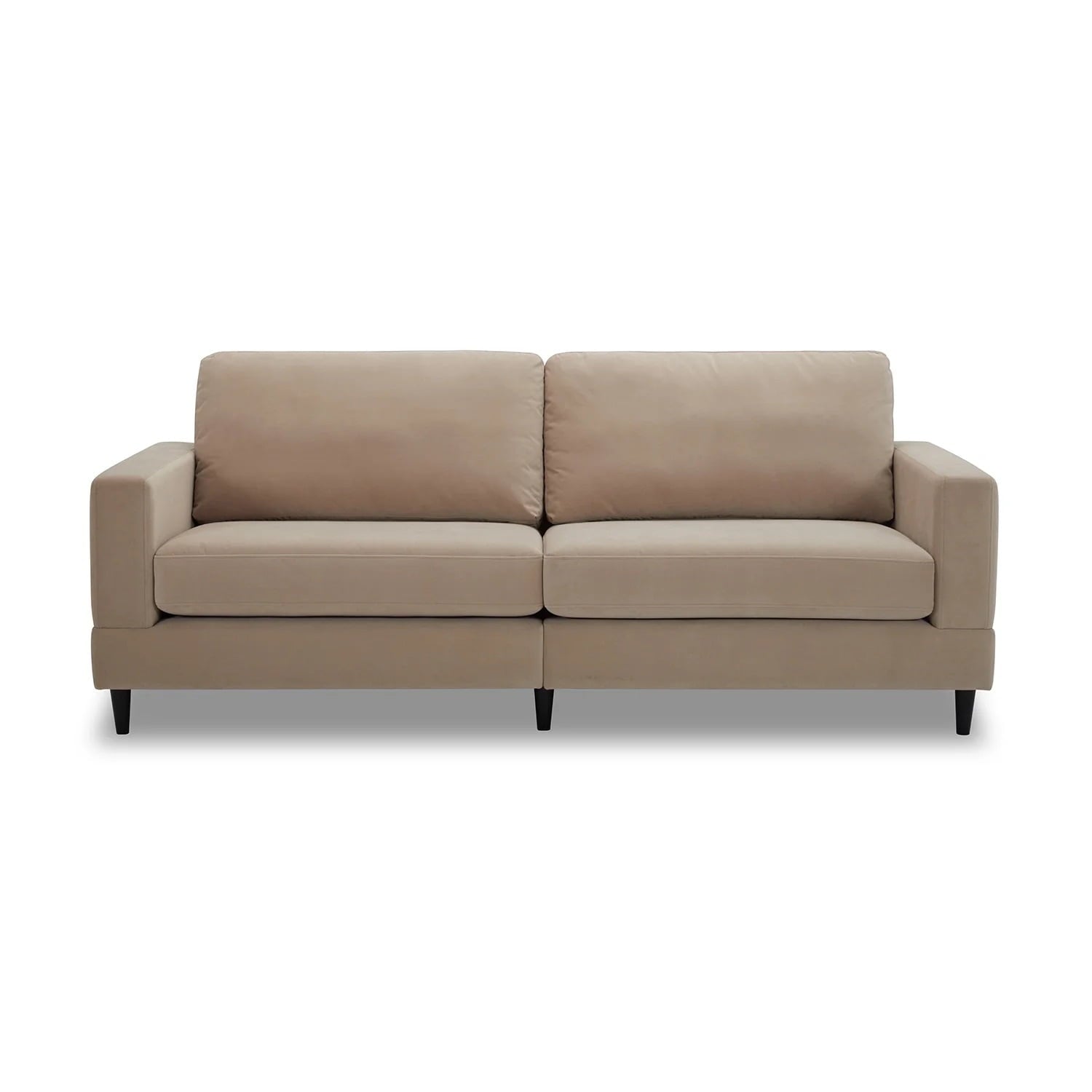Better Homes & Gardens Springwood Wood Frame 83.46" Couch, Beige Velvet