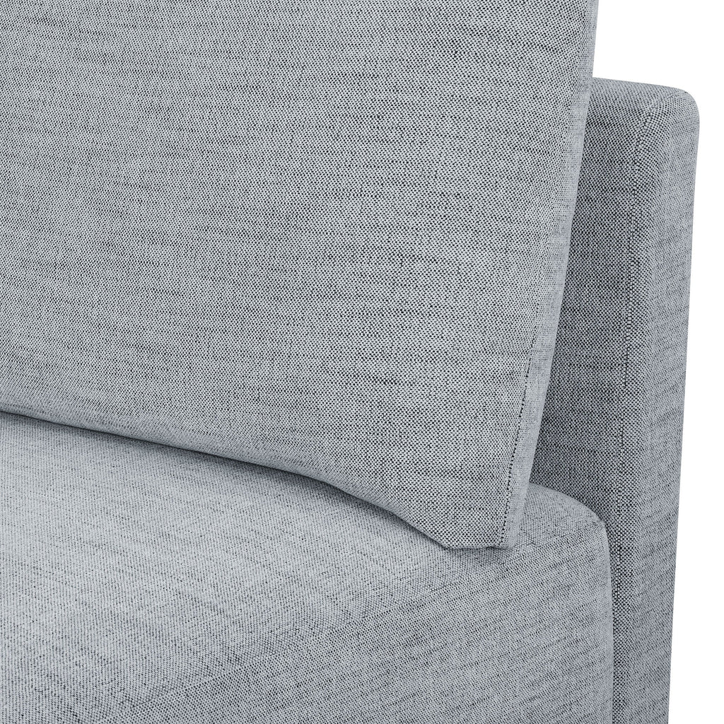 Beautiful Drew Modular Sectional Sofa with Ottoman by Drew Barrymore, Gray Fabric