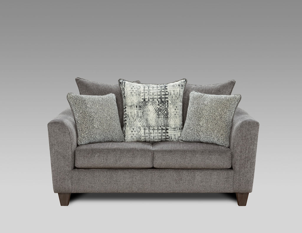 Roundhill Furniture Contemporary Polyester Sofa Living Room Set, Tori Slate