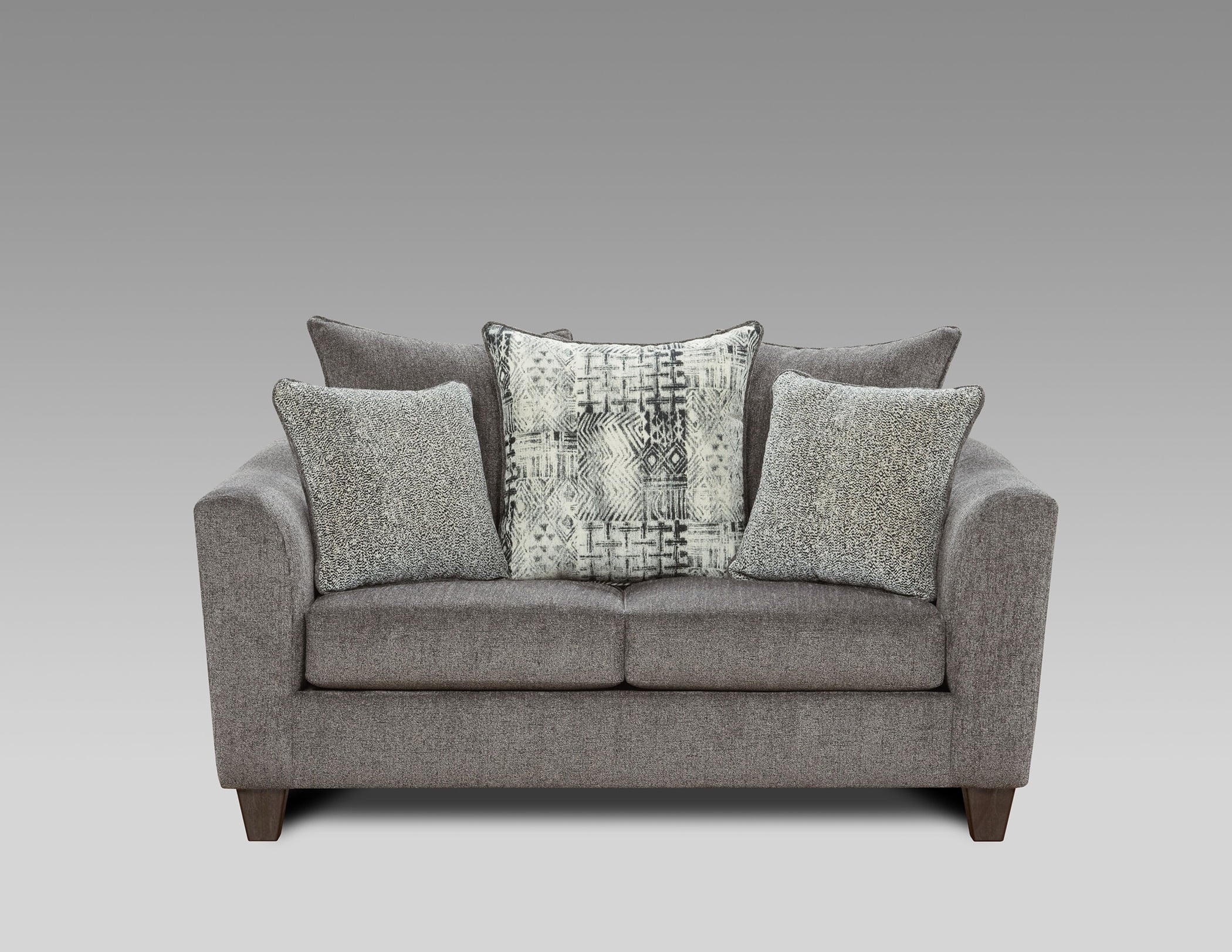 Roundhill Furniture Contemporary Polyester Sofa Living Room Set, Tori Slate
