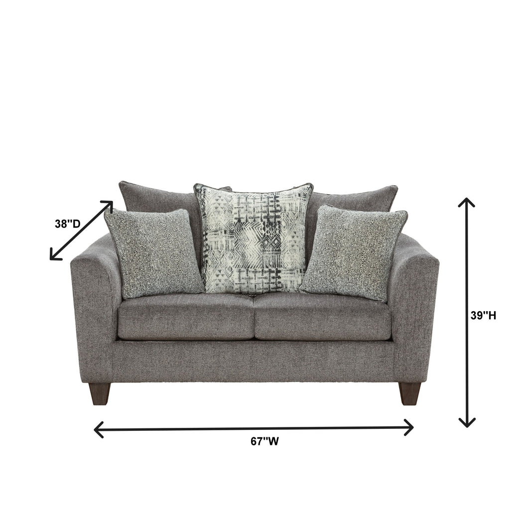 Roundhill Furniture Contemporary Polyester Sofa Living Room Set, Tori Slate