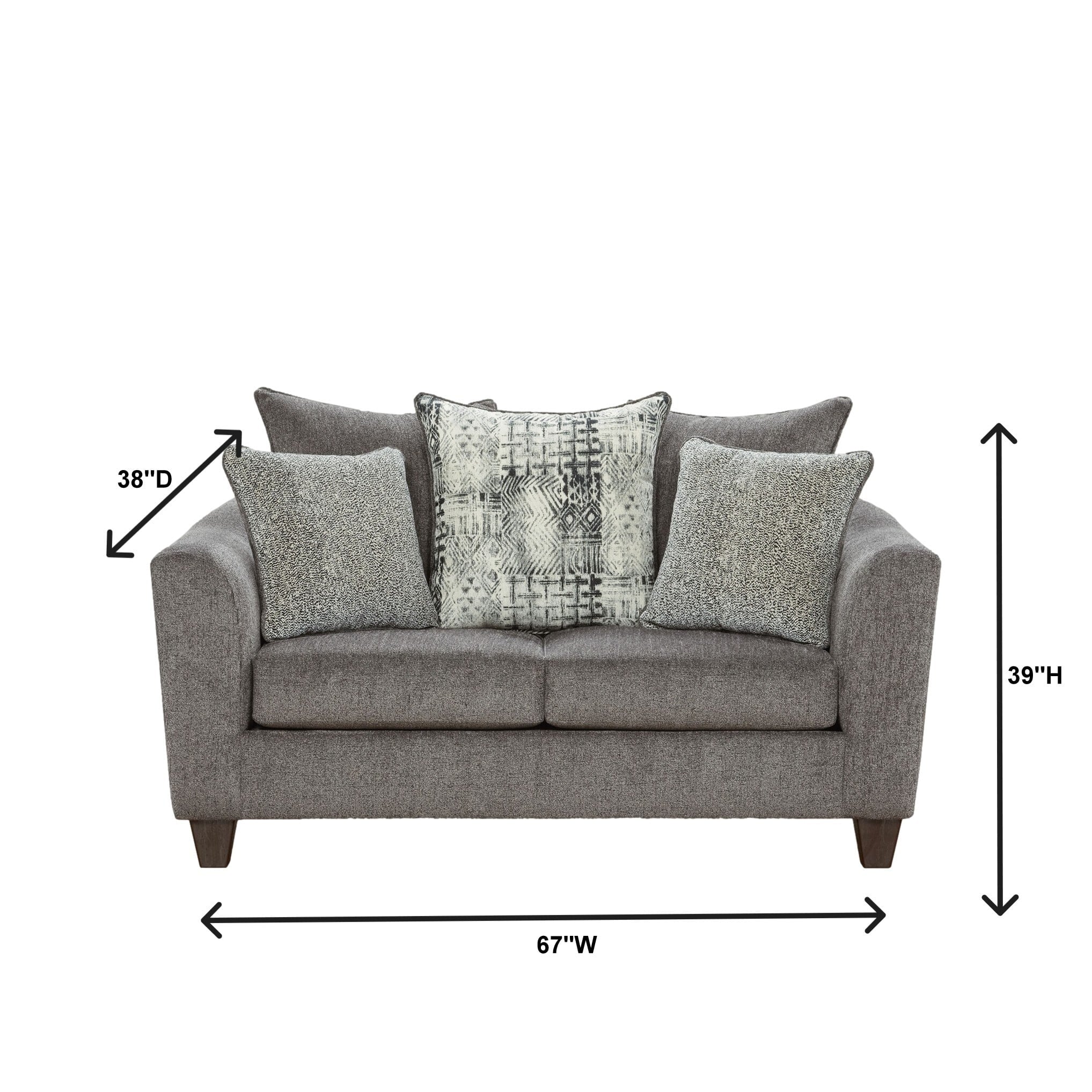 Roundhill Furniture Contemporary Polyester Sofa Living Room Set, Tori Slate